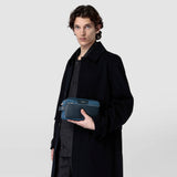 Kulturbeutel aus evoluzione-leder - denim blue