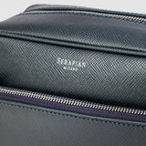 Washbag in evoluzione leather - navy blue
