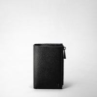 VERTICAL BILLFOLD WITH ZIP IN EVOLUZIONE LEATHER Black Eclipse