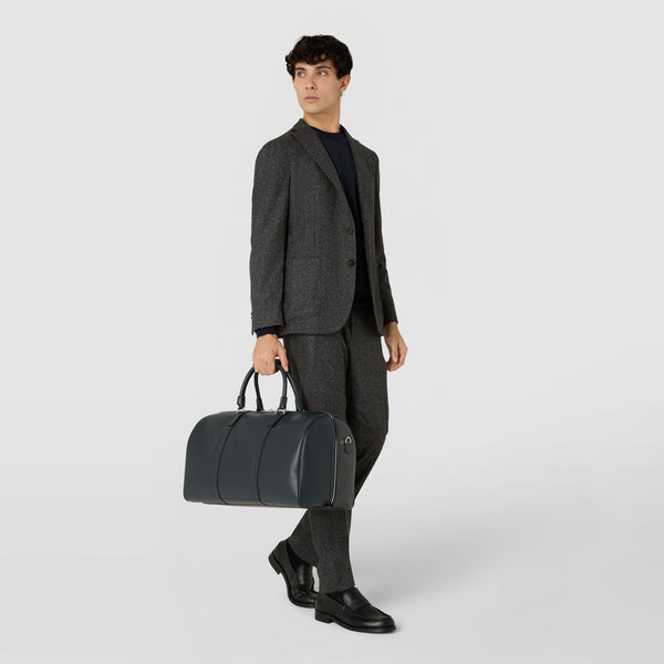 Holdall in evoluzione leather - navy blue