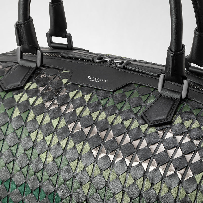 Travel bag in mosaico mestieri d'arte - winter garden green