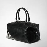 Travel bag in mosaico mestieri d'arte - black/off-white