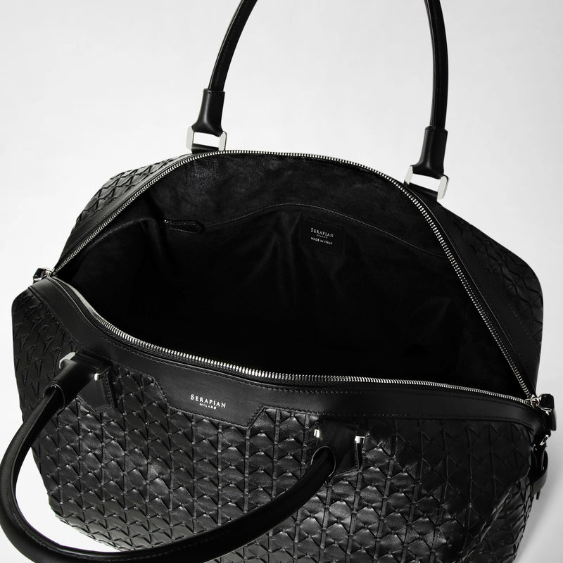 Travel bag in mosaico mestieri d'arte - black/off-white