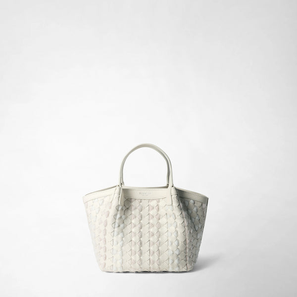 Mini secret bag in mosaico mestieri d'arte - off-white