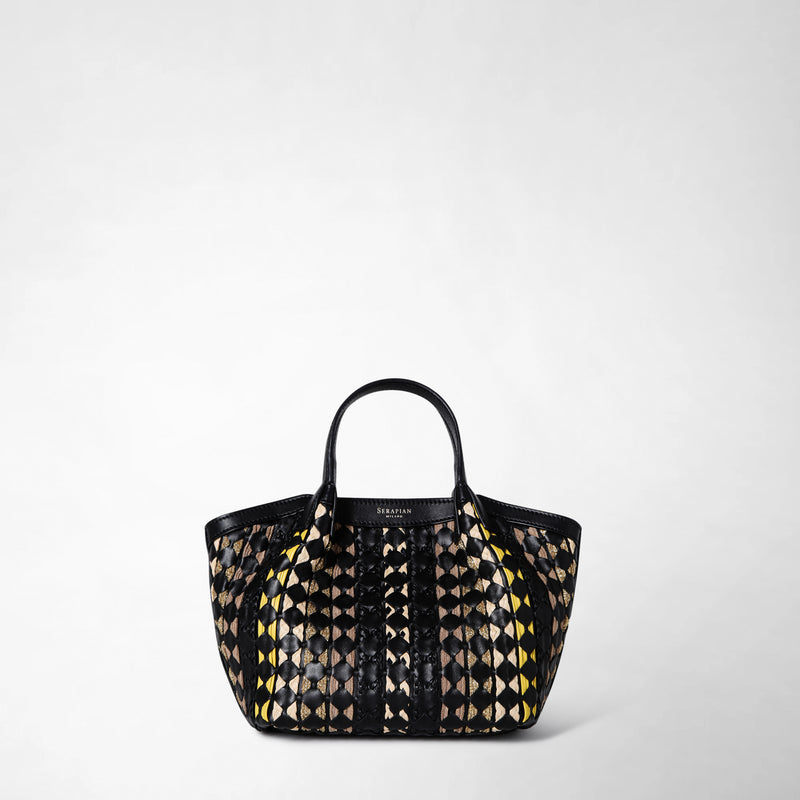 Mini secret bag in mosaico mestieri d'arte - black