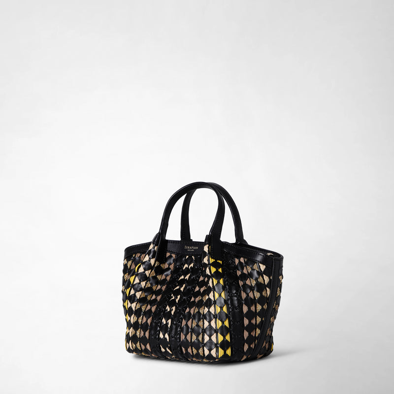 Mini secret bag in mosaico mestieri d'arte - black