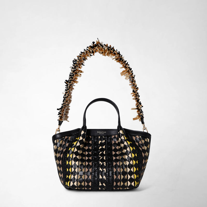 Mini secret bag in mosaico mestieri d'arte - black
