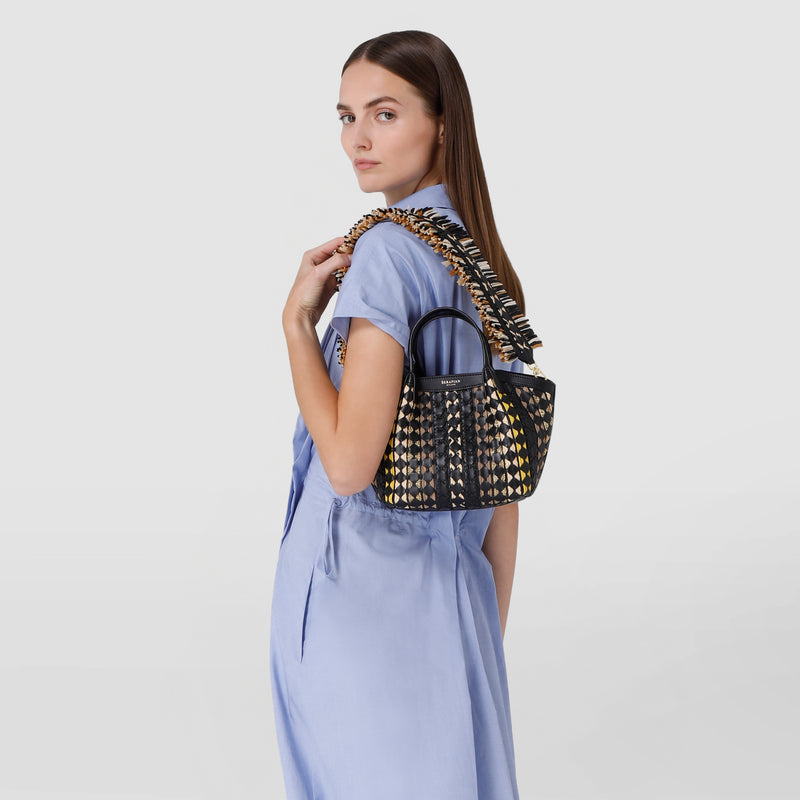 Mini secret bag in mosaico mestieri d'arte - black