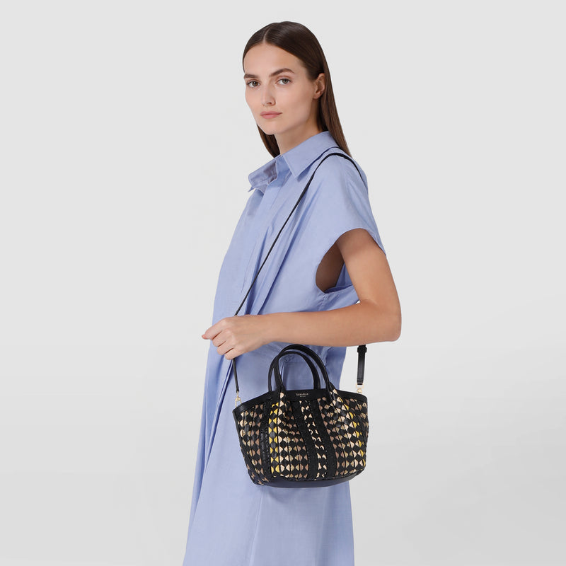 Mini secret bag in mosaico mestieri d'arte - black