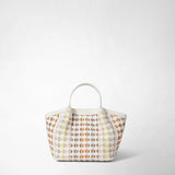Mini secret bag in mosaico mestieri d'arte - off-white