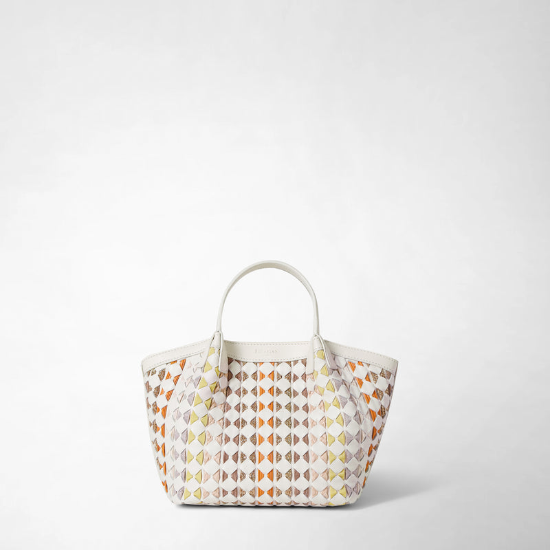 Mini secret bag in mosaico mestieri d'arte - off-white