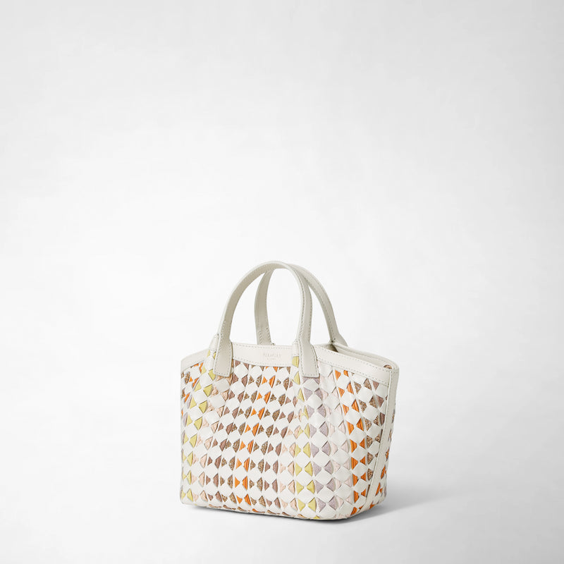 Mini secret bag in mosaico mestieri d'arte - off-white