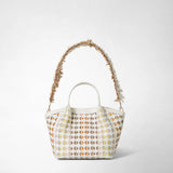 Mini secret bag in mosaico mestieri d'arte - off-white