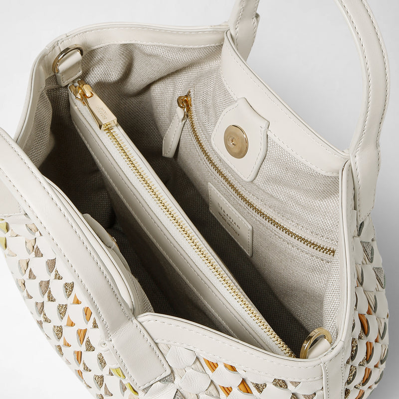 Mini secret bag in mosaico mestieri d'arte - off-white