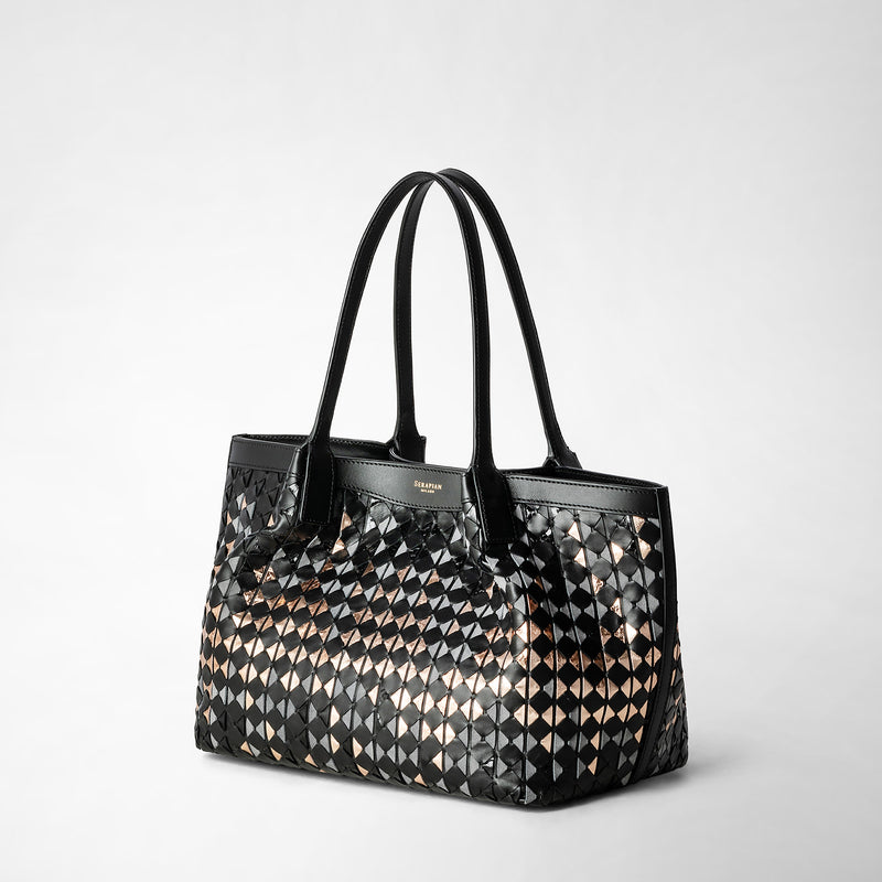 Small secret tote bag in mosaico mestieri d'arte - riflessi black