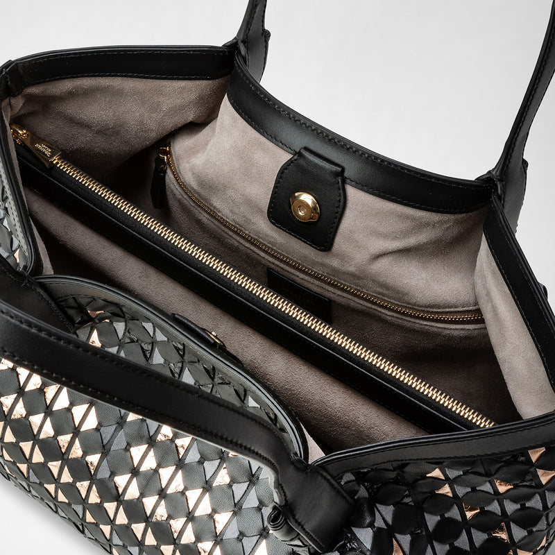 Small secret tote bag in mosaico mestieri d'arte - riflessi black