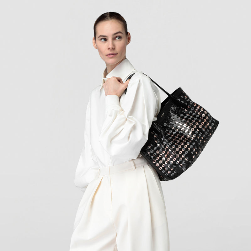 Small secret tote bag in mosaico mestieri d'arte - riflessi black