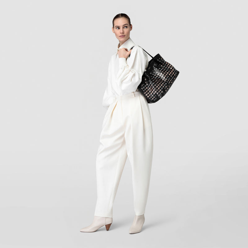 Small secret tote bag in mosaico mestieri d'arte - riflessi black