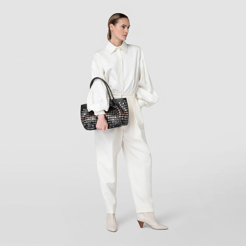 Small secret tote bag in mosaico mestieri d'arte - riflessi black
