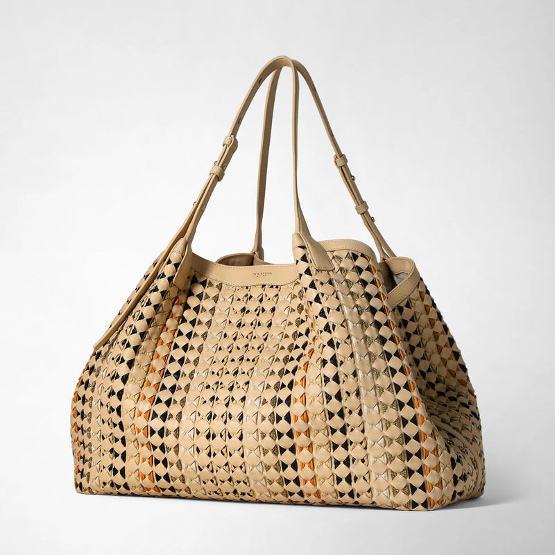 Sac cabas secret maxi en mosaico mestieri d’arte - sand