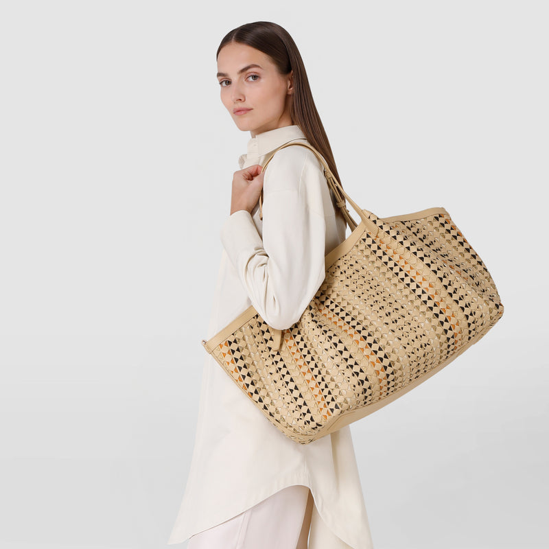 Sac cabas secret maxi en mosaico mestieri d’arte - sand
