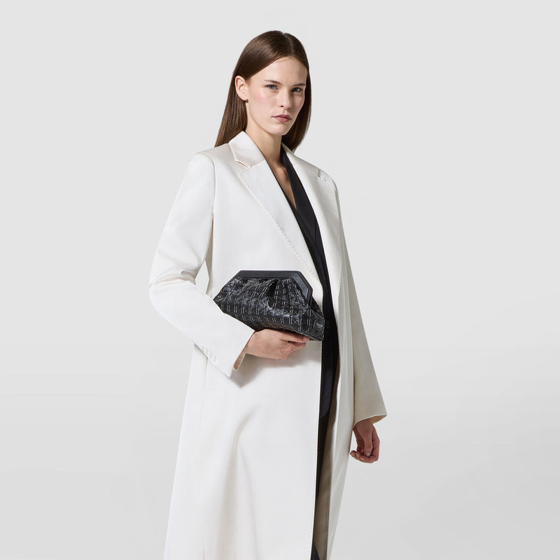 Secret clutch bag in mosaico microchain - black