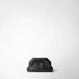 Mini secret clutch bag in mosaico microchain - black