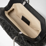 Mini secret clutch bag in mosaico microchain - black
