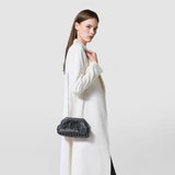 Mini secret clutch bag in mosaico microchain - black