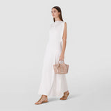 Sac secret mini en mosaico et elaphe - golden pink