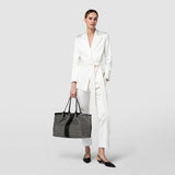 Secret tote bag in mosaico and elaphe - black/off-white