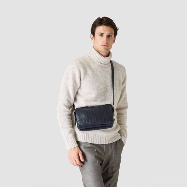 East west messenger in mosaico - navy blue