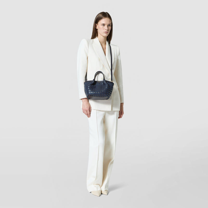 Sac secret mini en mosaico - midnight blue