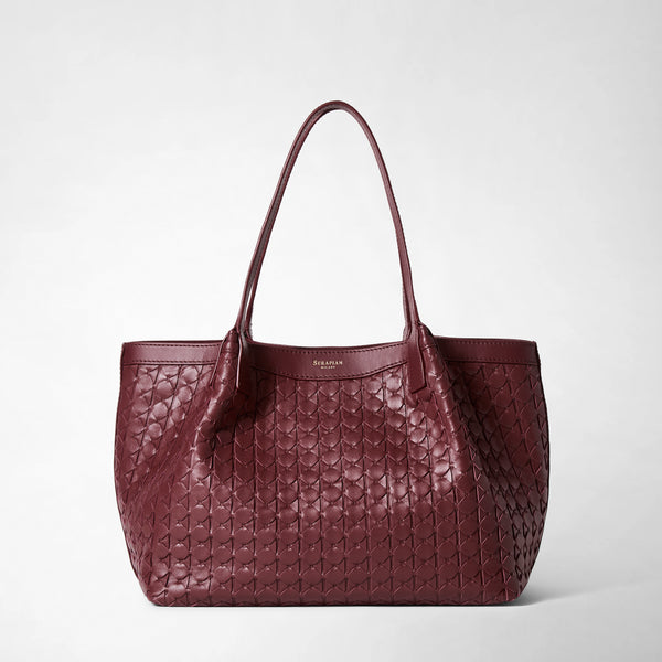 Small secret tote bag in mosaico - rosewood