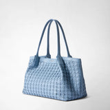Small secret tote bag in mosaico - cornflower