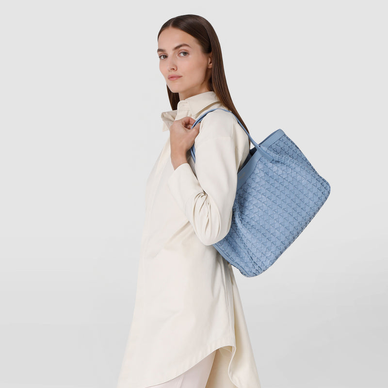 Small secret tote bag in mosaico - cornflower