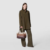 Small secret tote bag in mosaico - shaded brown