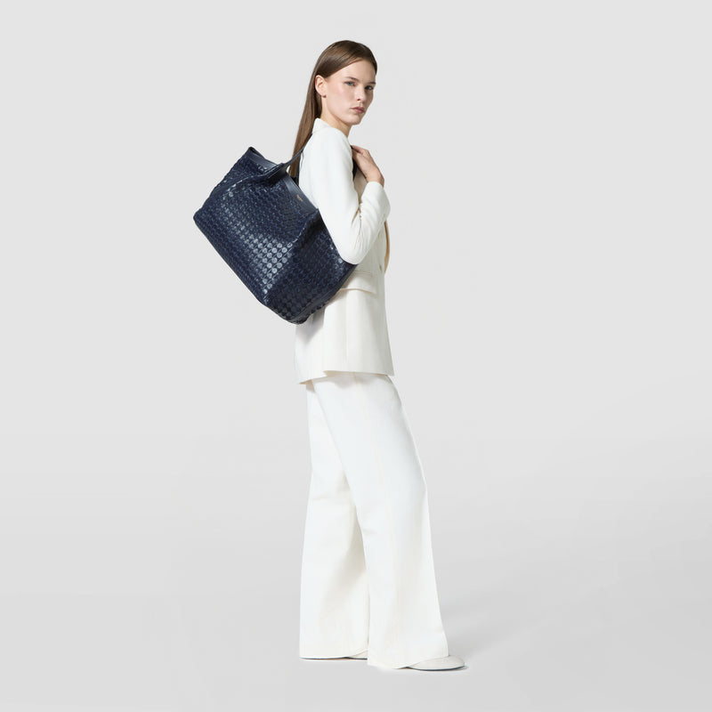 Secret tote bag in mosaico - midnight blue