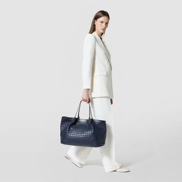 Secret tote bag in mosaico - midnight blue