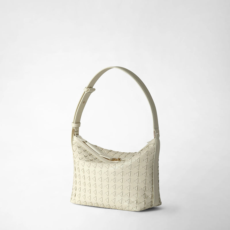 Small ani shoulder bag in mosaico - off-white