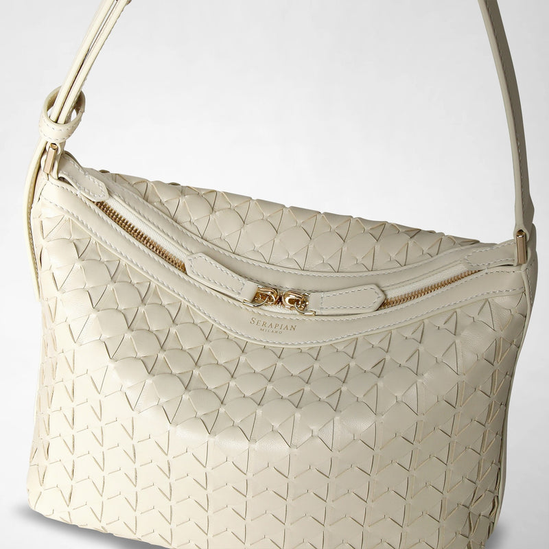 Small ani shoulder bag in mosaico - off-white