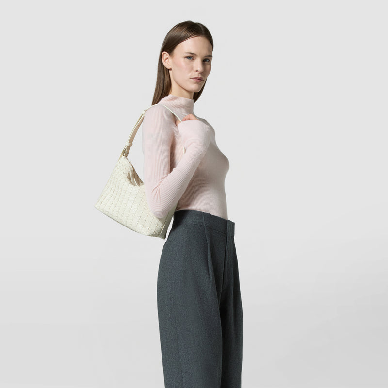 Small ani shoulder bag in mosaico - off-white