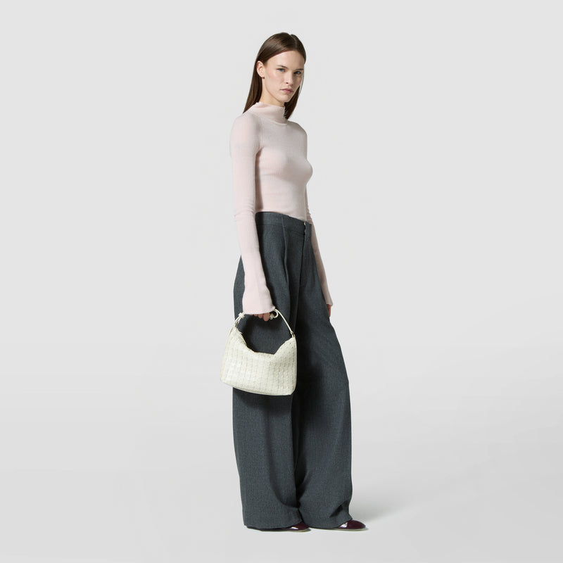Small ani shoulder bag in mosaico - off-white