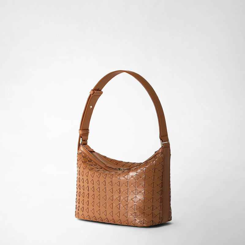 Small anì shoulder bag in mosaico - tan