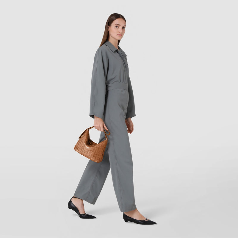 Small anì shoulder bag in mosaico - tan