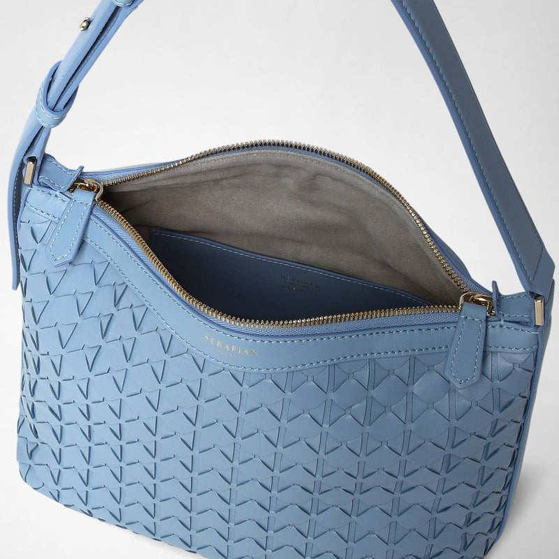 Small anì shoulder bag in mosaico - cornflower