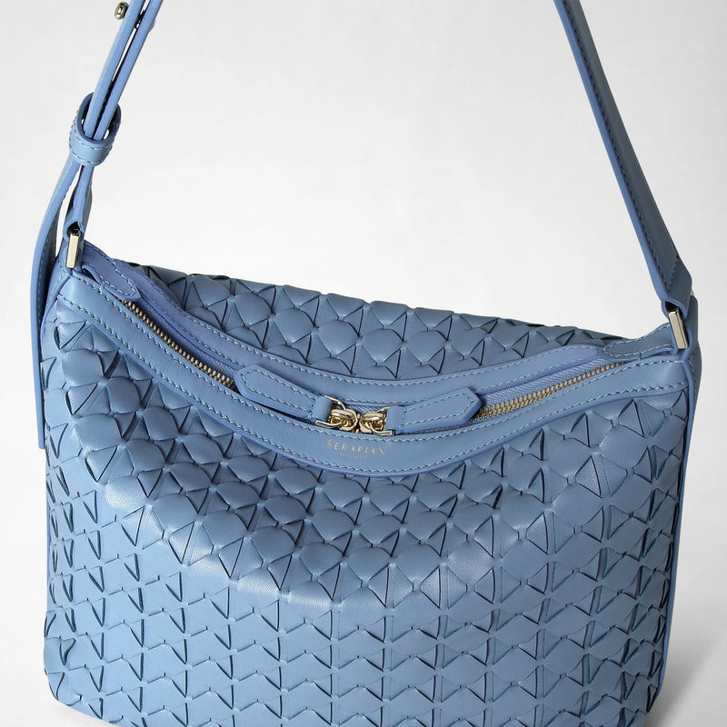 Small anì shoulder bag in mosaico - cornflower