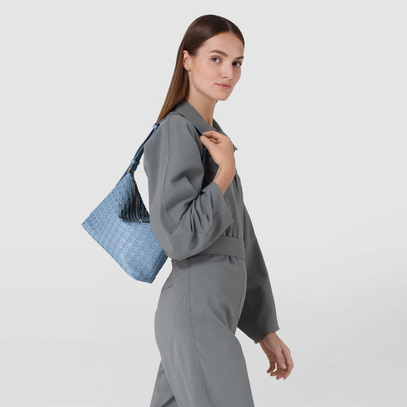 Small anì shoulder bag in mosaico - cornflower