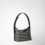 Small ani shoulder bag in mosaico - black/off-white