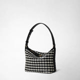 Small anì shoulder bag in mosaico - black/off-white